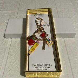 Gold school supply, Handbag Charm and Key Ring